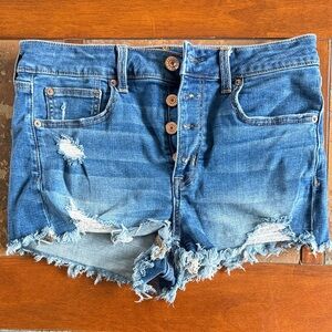American Eagle Outfitters Distressed Blue Jean Shorts